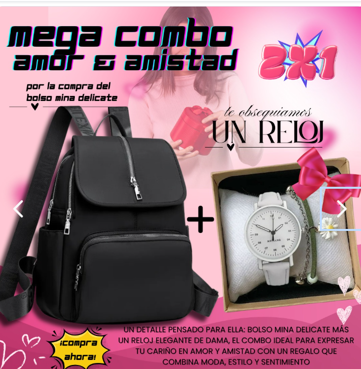 COMBO REGALO BOLSO MUJER + RELOJ 🎁